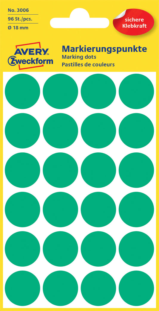 Herma Rond Etiket 18mm Groen 96 Stuks