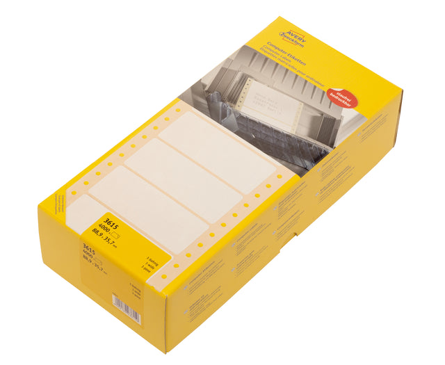 Etiketten AZ 3615 88,9x35,7mm 1-baans wit, 4000 stuks