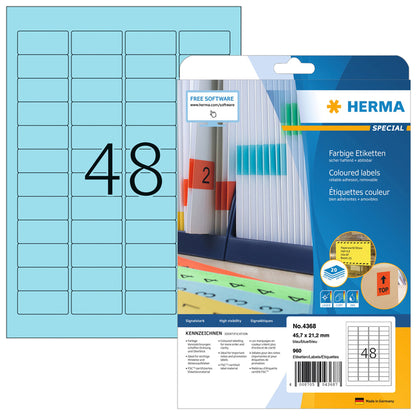 HERMA 4368 Verwijderbare Kleurige Etiket 45.7x21.2mm 960 Stuks