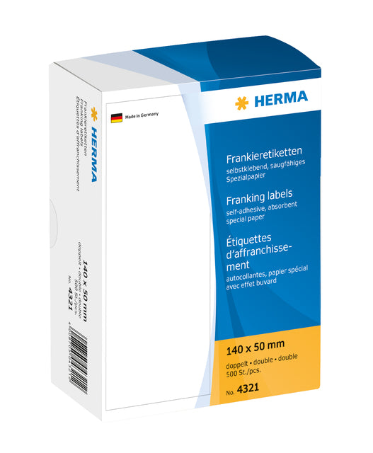 HERMA 4321 Dubbel frankeeretiket 140x50mm, 500 stuks