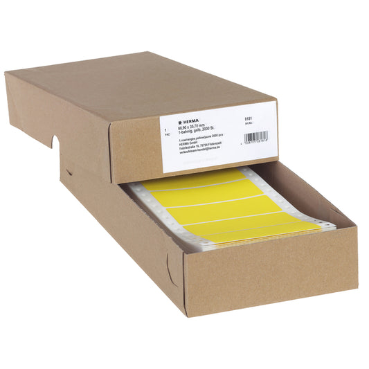 HERMA 8181 Doorlopende Gele Etiket 88.9x35.7mm, 2000 stuks
