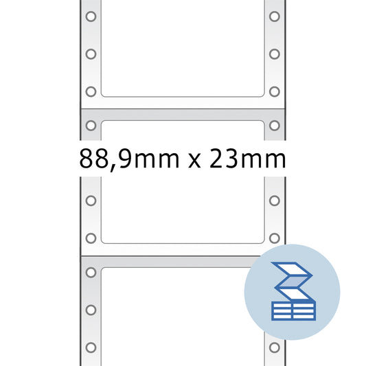 Etiketten HERMA 8160 88,9x23mm 1-baans wit, 2000 stuks