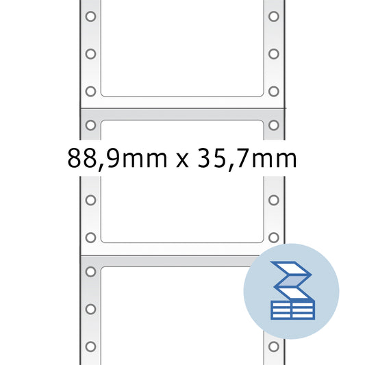 HERMA 8161 Witte Doorlopende Etiket 88.9x35.7mm, 2000 stuks