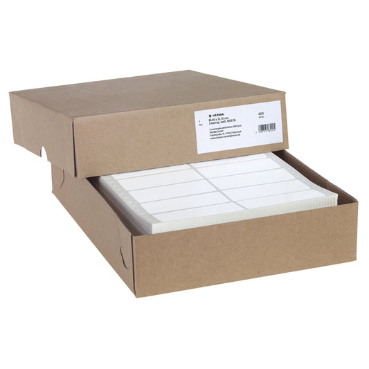 Etiketten HERMA 8220 88,9x35,7mm 2-baans wit, 8000 stuks