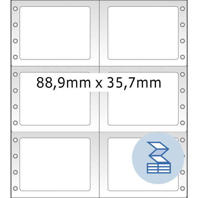 Etiketten HERMA 8220 88,9x35,7mm 2-baans wit, 8000 stuks - 2