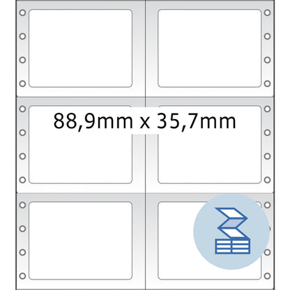 Etiketten HERMA 8220 88,9x35,7mm 2-baans wit, 8000 stuks - 2