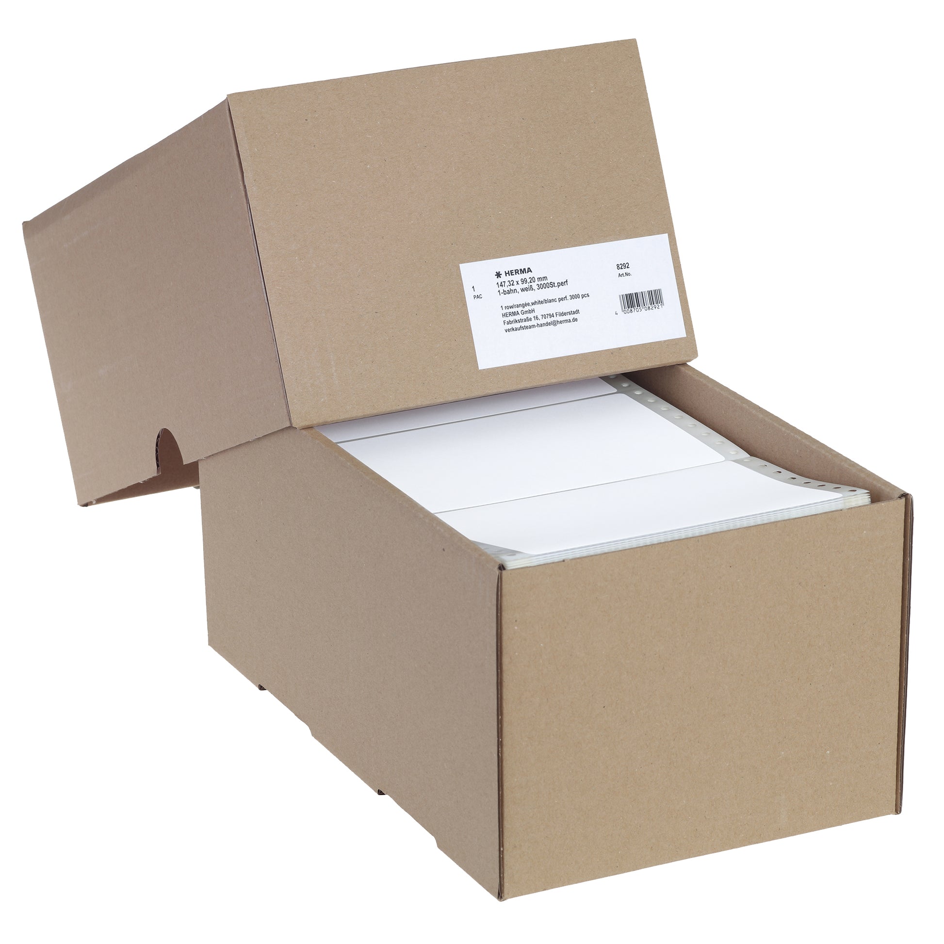 Etiketten HERMA 8292 147,3x99,2mm 1-baans wit, 3000 stuks