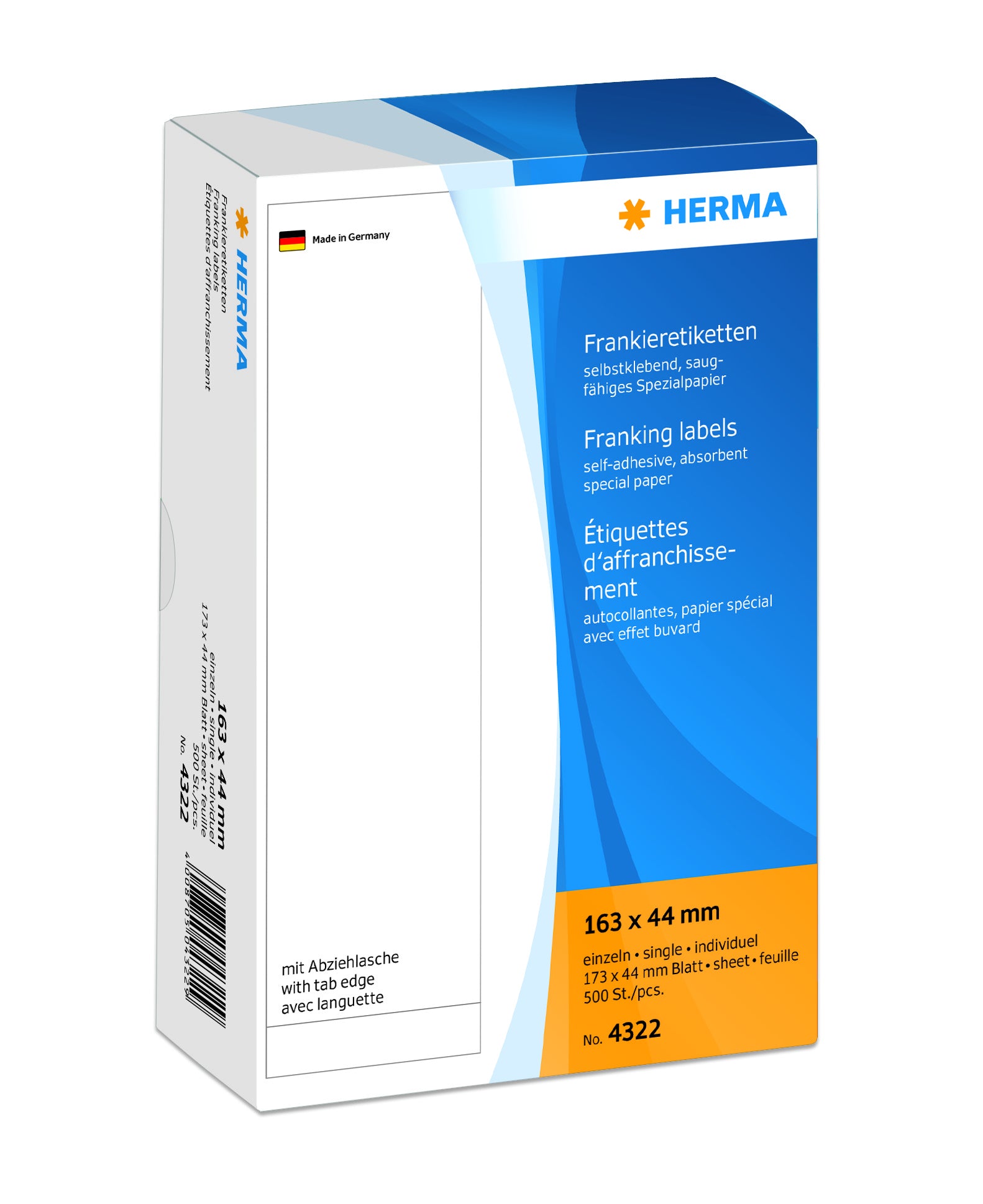 HERMA 4329 Dubbel frankeeretiket 163x45mm, 500 stuks
