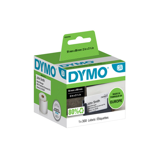 Dymo LabelWriter Visitekaartlabels 51x89mm, 300 Stuks Wit