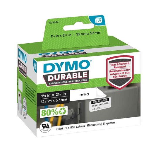 Dymo LW Industriële Labels 32x57mm, Wit, Set van 800 stuks