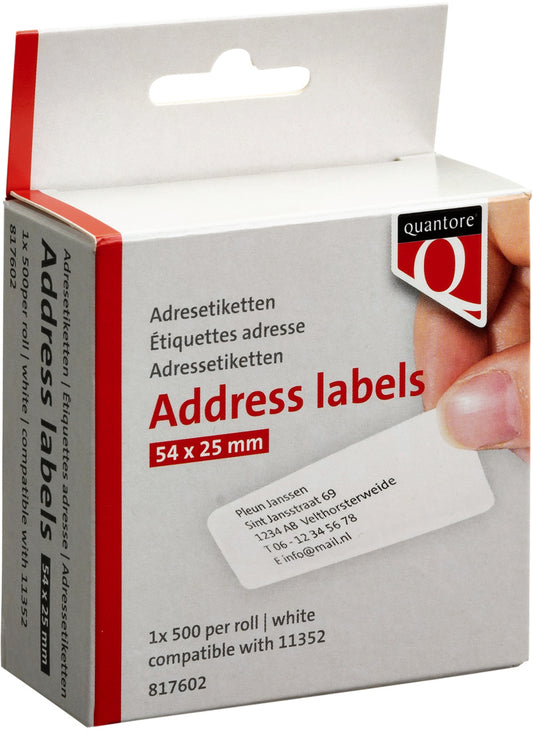 Quantore Thermo-etiketten 54x25mm Retour, Rol à 500 stuks