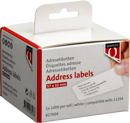 Quantore retourlabels 57x32mm, 1000 stuks