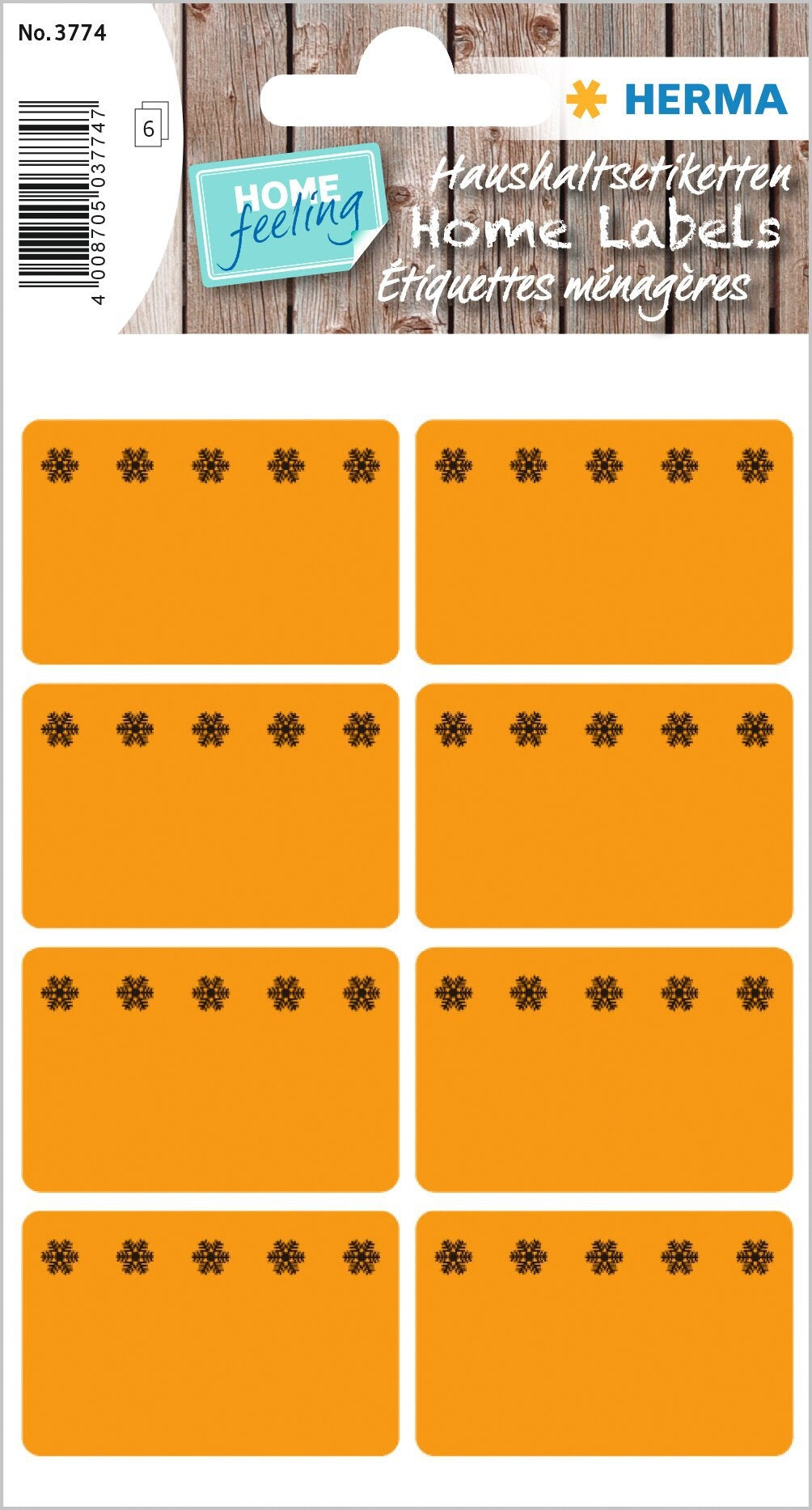 HERMA 3774 diepvriesetiketten 26x40mm oranje, 48 stuks