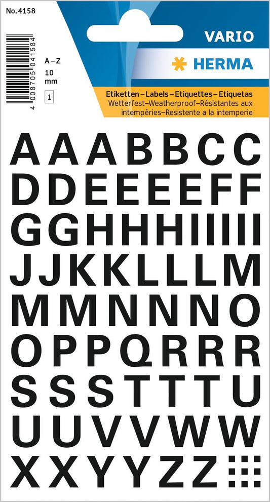 HERMA Etiket 4158 10mm Zwarte Letters A-Z