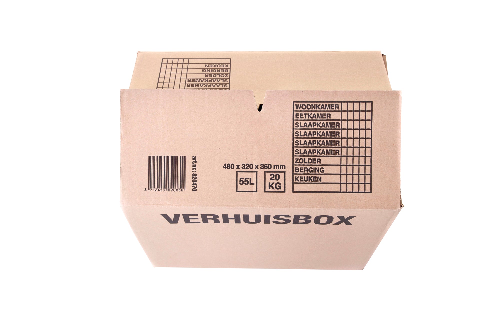 Verhuisdoos IEZZY 480x320x360mm enkelgolf bruin, 55 liter - 3
