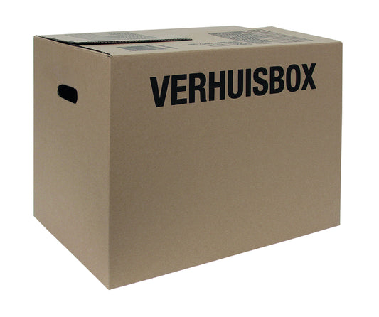 Verhuisdoos IEZZY 480x320x360mm enkelgolf bruin, 55 liter