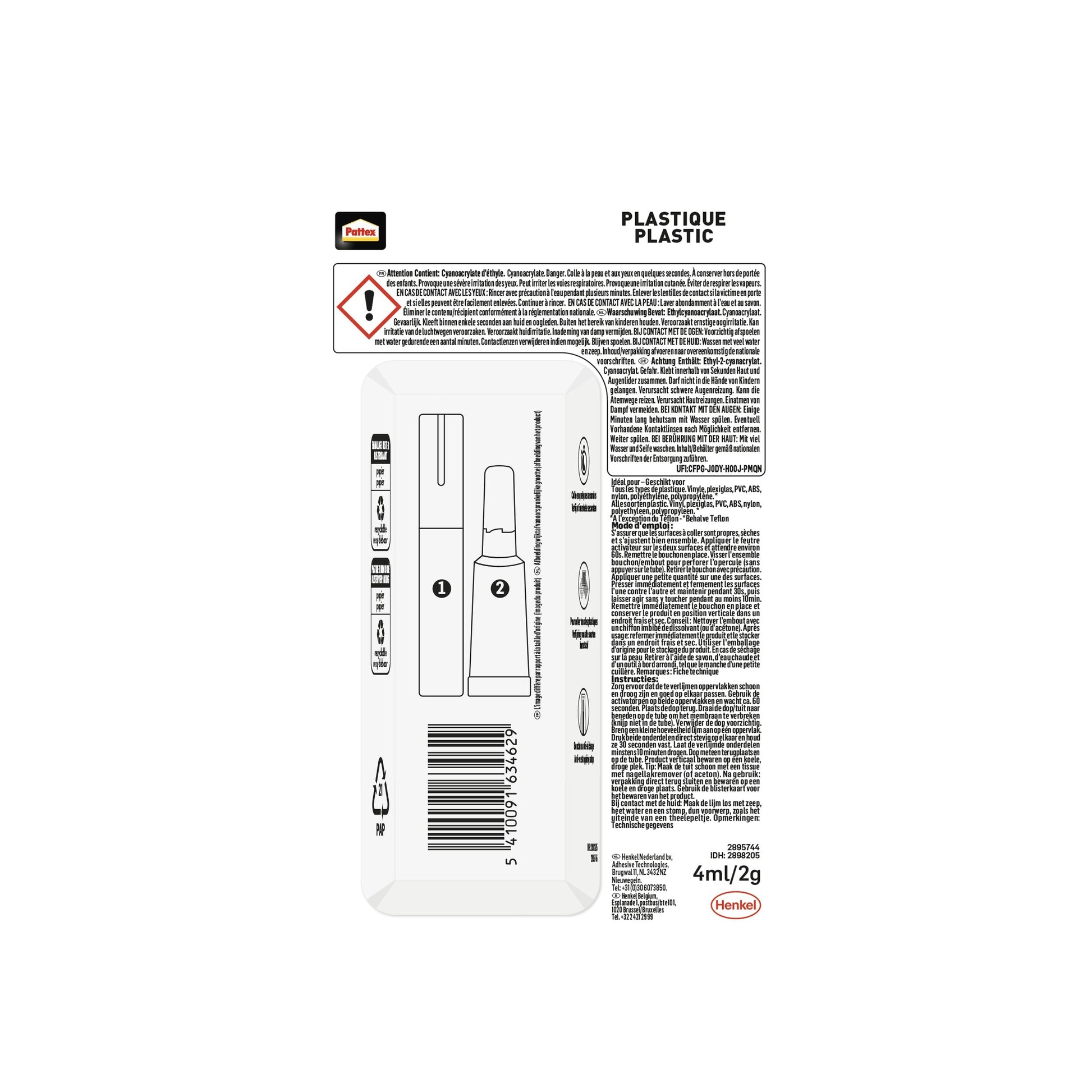 Secondenlijm Pattex All Plastic 2g voor Kunststof en Materialen - 3