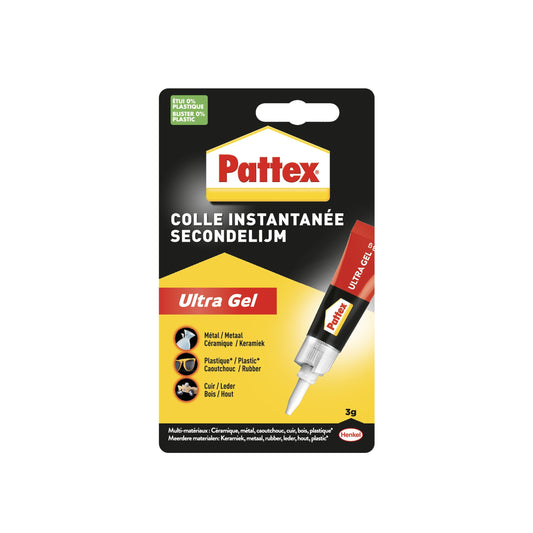 Secondenlijm Pattex Ultragel 3 gram