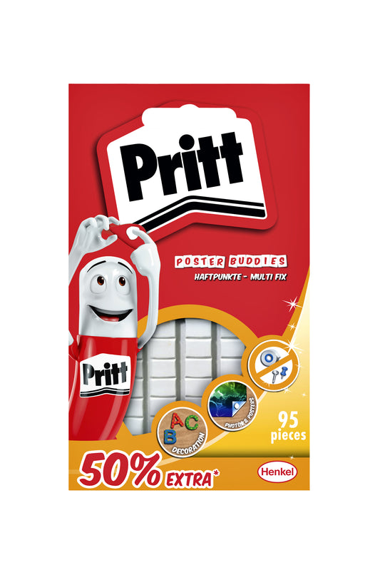 Buddies Pritt Poster Klevgum Wit, Kindvriendelijk