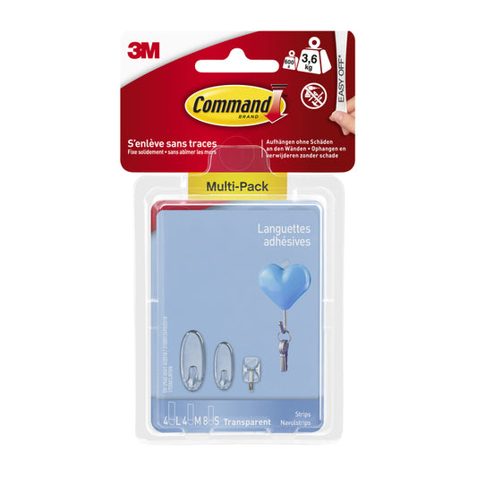 Transparante bevestigingsstrip Command, 16 stuks