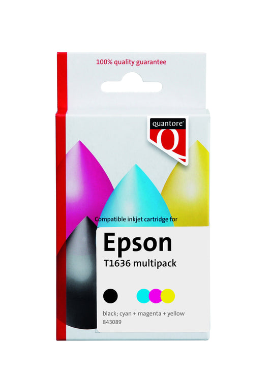Inktcartridge Epson 16XL T1636 Zwart Quantore