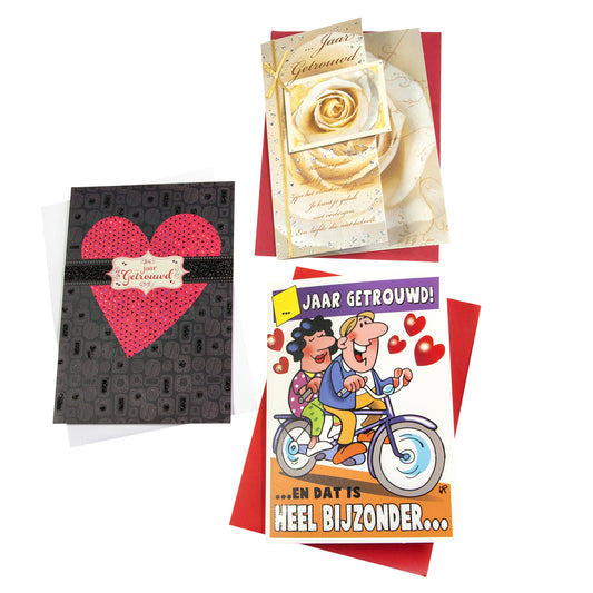 Wenskaart Paperclip Navulset met 6 kaarten voor Getrouwd