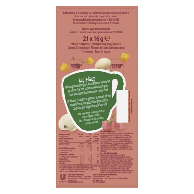 Cup-a-Soup Unox champignon ham 175ml – Hartige champignonsoep - 3