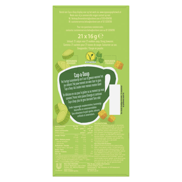 Cup-a-Soup Unox Prei-Crème 175ml zakjes, 21 stuks - 3