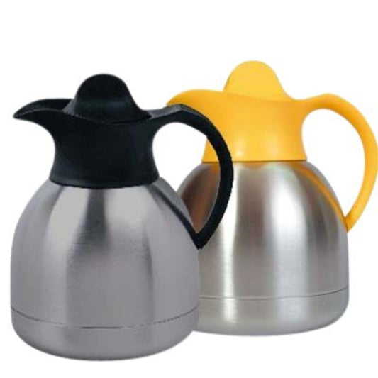 Koffiekan 1 liter roestvrijstaal met zwarte dop