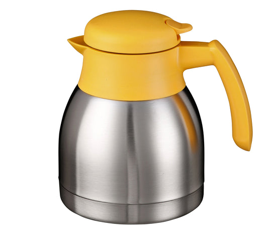 Dubbelwandige RVS thermoskan Bravilor 1 liter geel