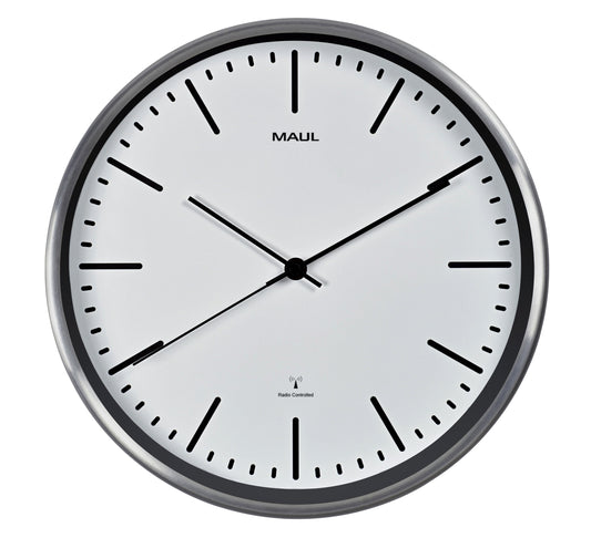 Maul Fly wandklok Ø30,5cm wit/aluminium