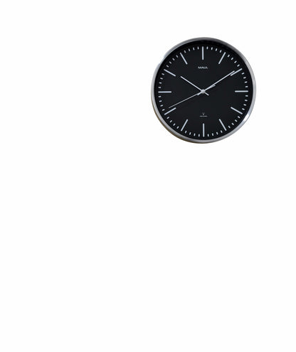 Wandklok Maul Fly, 30,5 cm, Zwart/Aluminium - 3