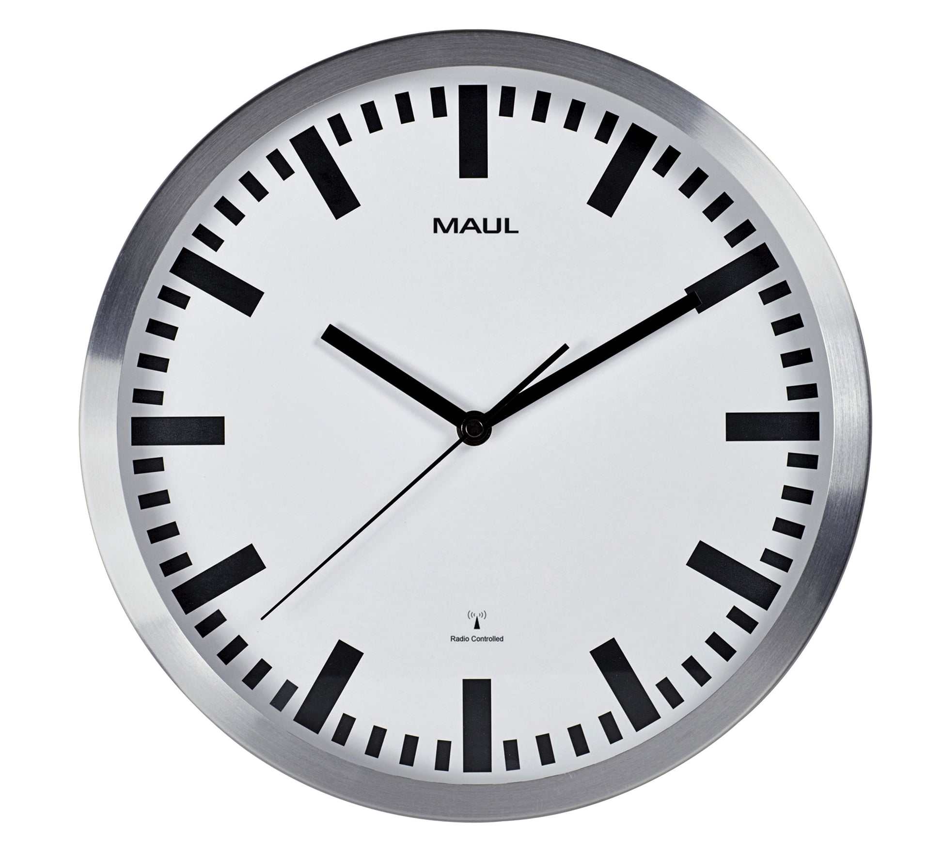 Wandklok MAULPILOT 30,5cm wit/aluminium