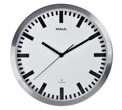 Wandklok MAULPILOT 30,5cm wit/aluminium