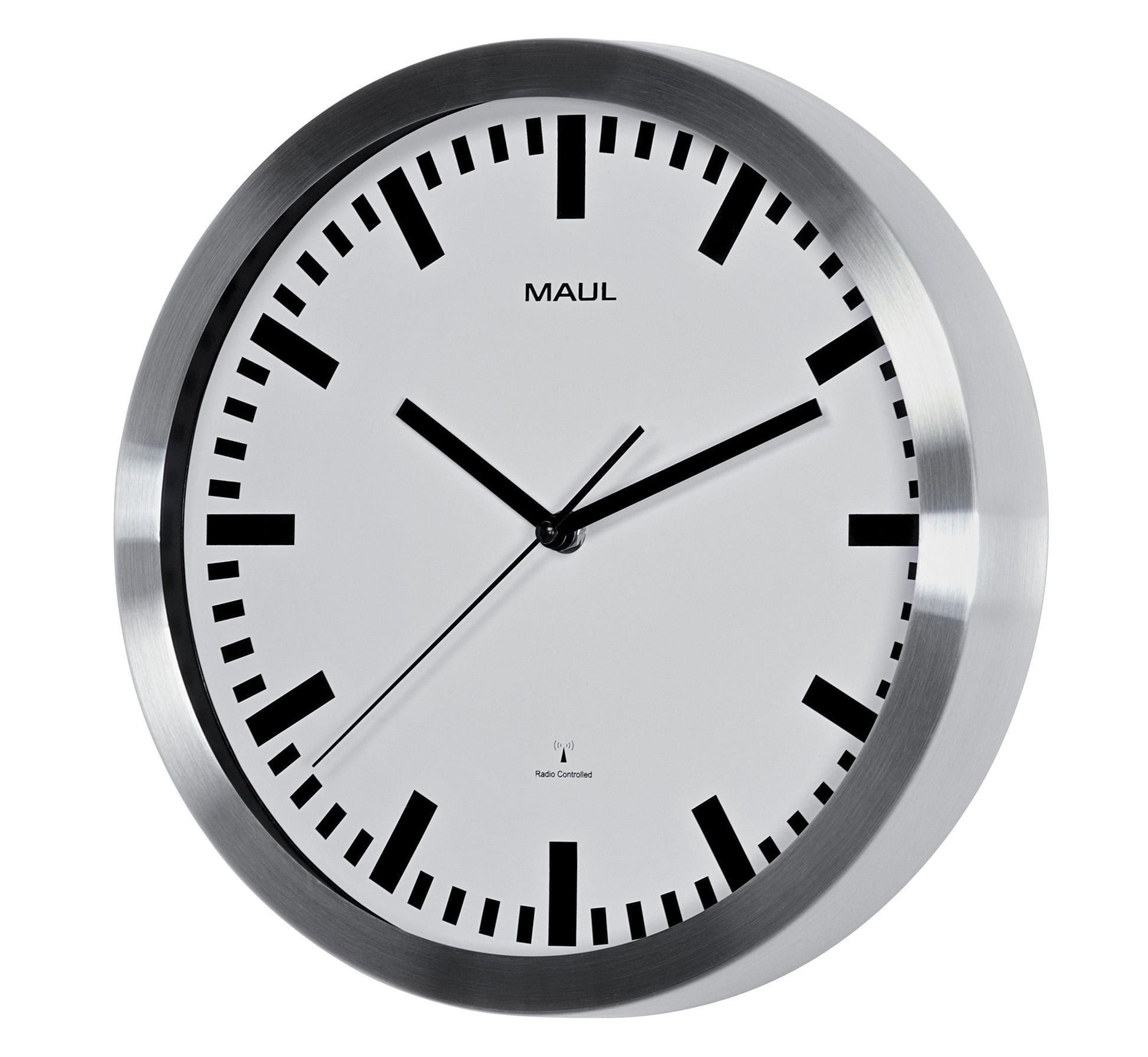 Wandklok MAULPILOT 30,5cm wit/aluminium - 2
