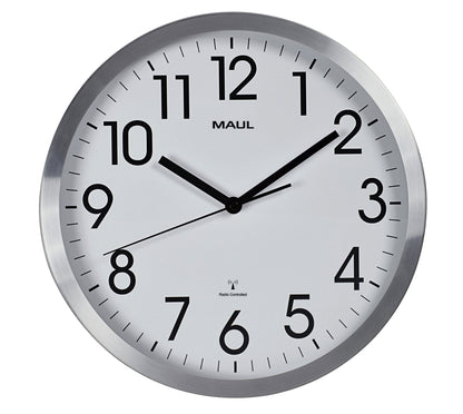 Wandklok Maul Move, 30,5 cm, Aluminium/Wit
