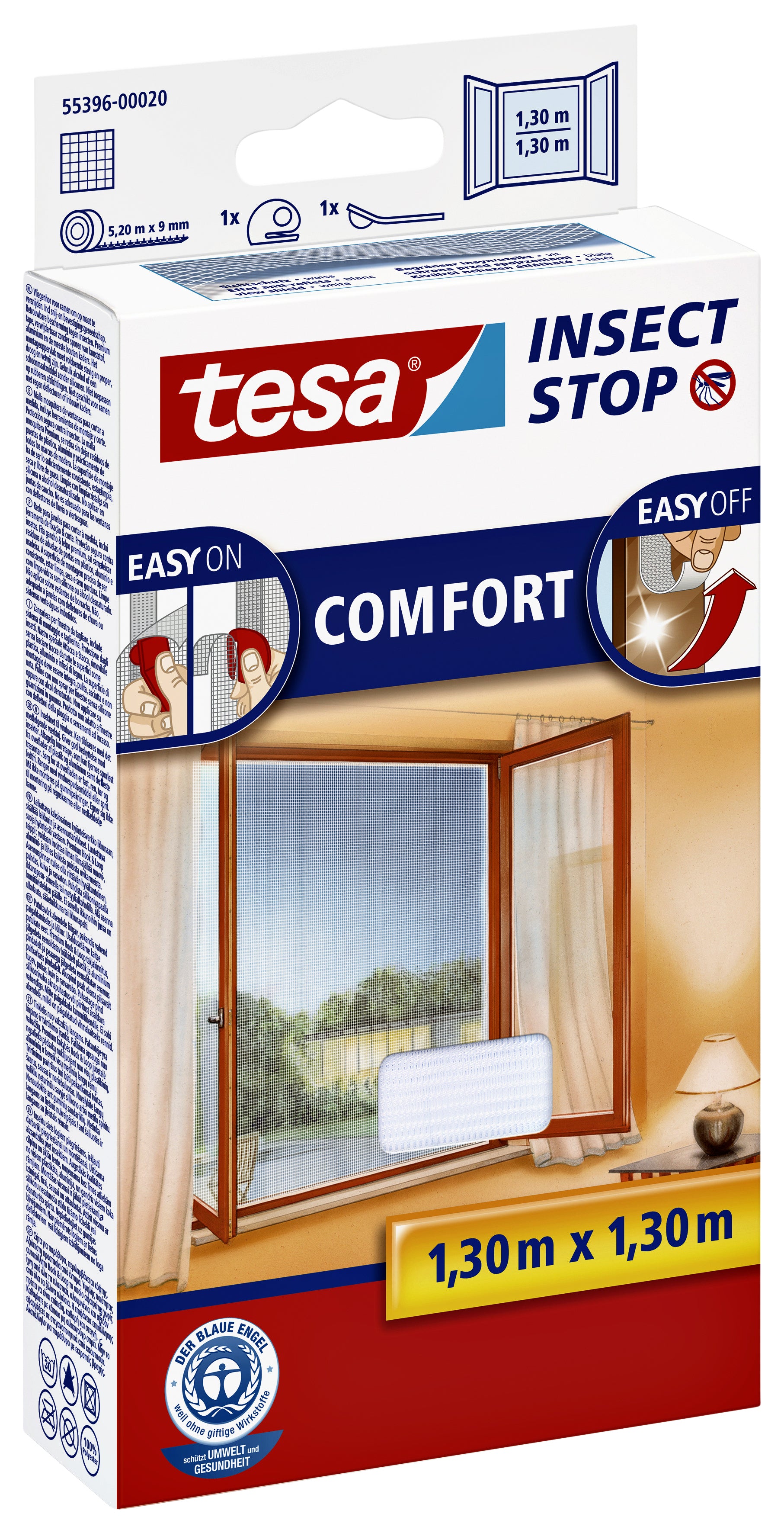 Insectenhor Tesa Raam 1,3 x 1,3 m Wit met Klittenband - 2