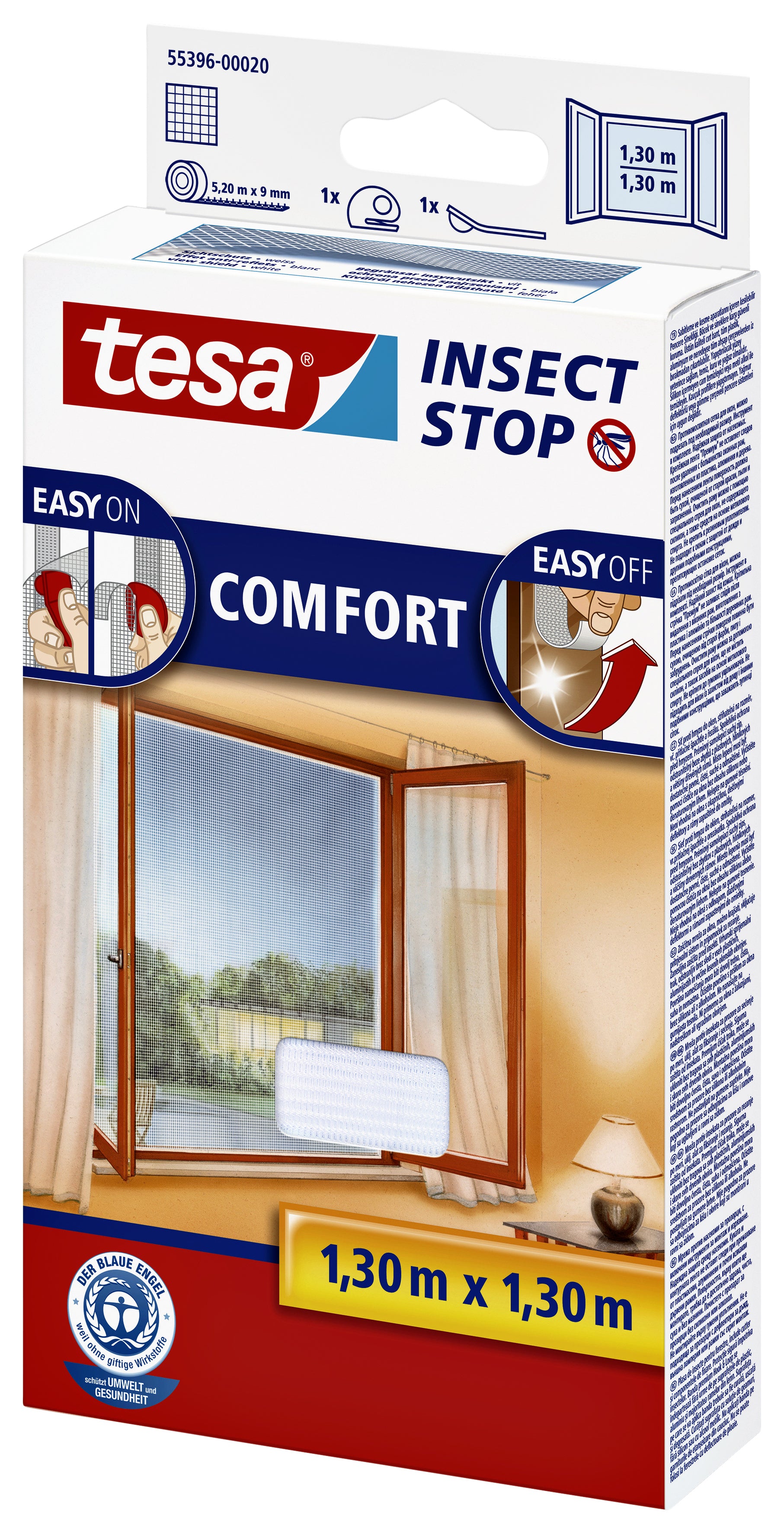 Insectenhor Tesa Raam 1,3 x 1,3 m Wit met Klittenband - 3