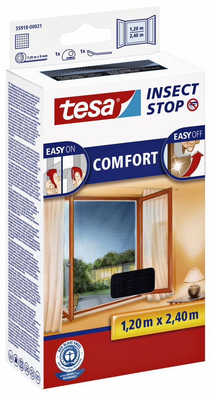 Tesa Ramen Insectenhor 1.2x2.4m Zwart met Klittenband - 2