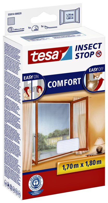 Tesa Insect Stop Comfort raamhor 1.7x1.8m wit met klittenband - 2