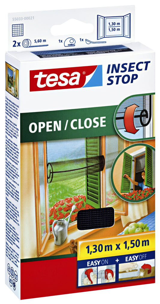 Tesa Insect Stop Open/Close Raaminsectenhor 1.3x1.5m Zwart