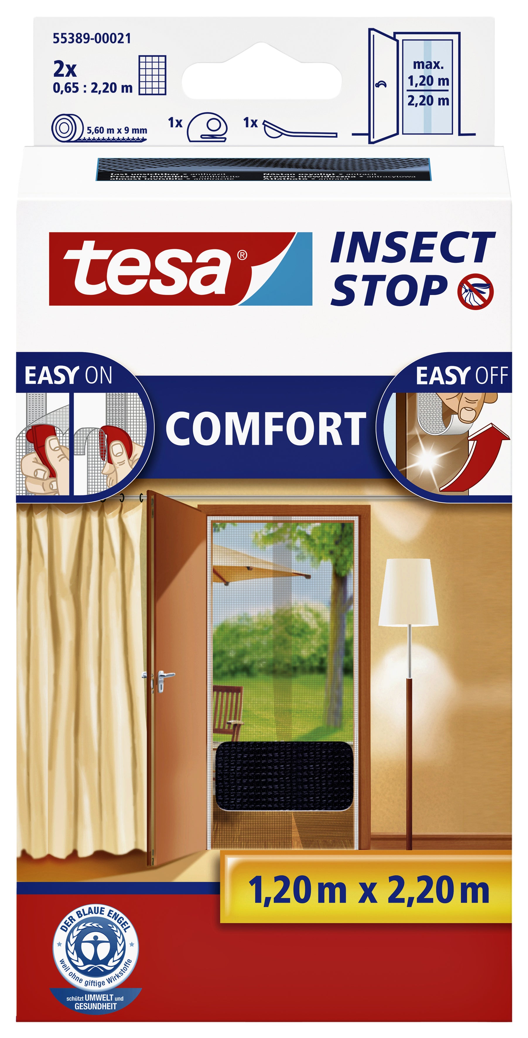 Insectenhor Tesa Comfort voor Deuren, 2x 0.65x2.50m