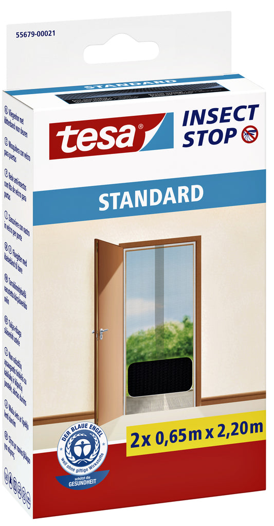 Insectenhor tesa STANDARD deur 2x 0.65x2.20 m zwart