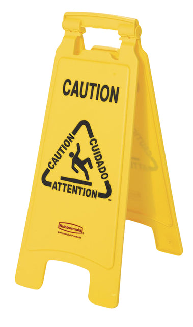 Waarschuwingsbord Rubbermaid tweezijdig meertalig, Caution Wet Floor