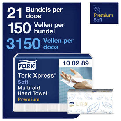 Tork H2 Premium Multifold Wegwerphanddoekjes 150 vel 21x25.5cm