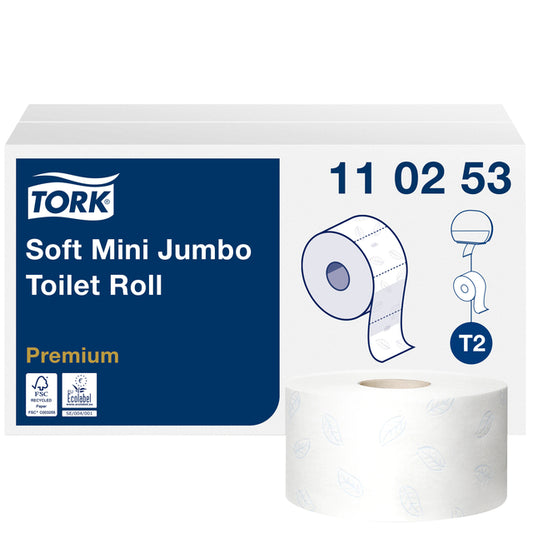 Toiletpapier Tork Mini Jumbo T2 2-laags, 12 rollen