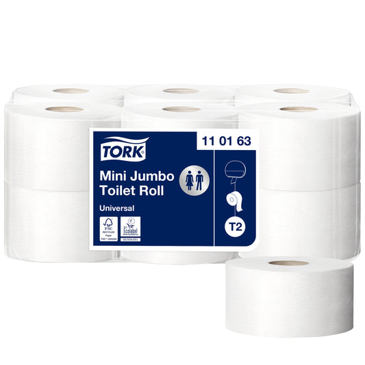 Tork T2 Mini Jumbo Universal Wit Toiletpapier 12 Rollen