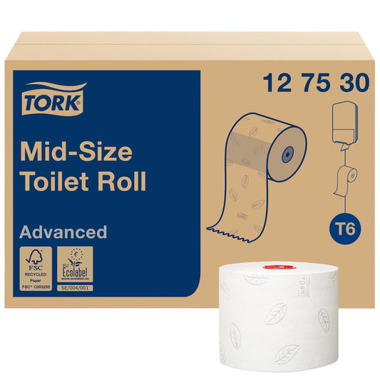 Toiletpapier Tork Mid-size T6 Advanced 2-laags 127530