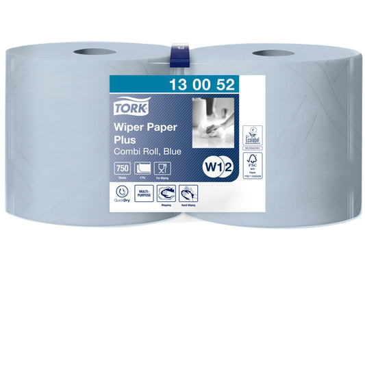 Poetspap Wiping Plus Combi W1/2 blauw 2 rollen