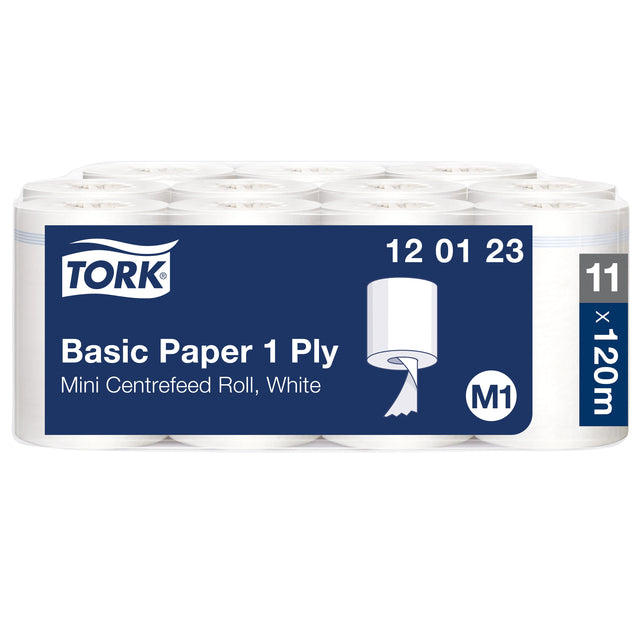 Poetspapier Tork Basic M1 centerfeed wit 120 m